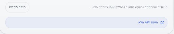כפתור סובב מפתח בתחתית אזור גישה ל-API בהגדרות Financy